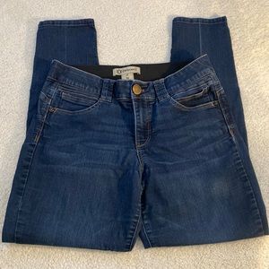 Democracy Dark Wash Ab Technology Jeans Sz 8 straight leg stretch denim